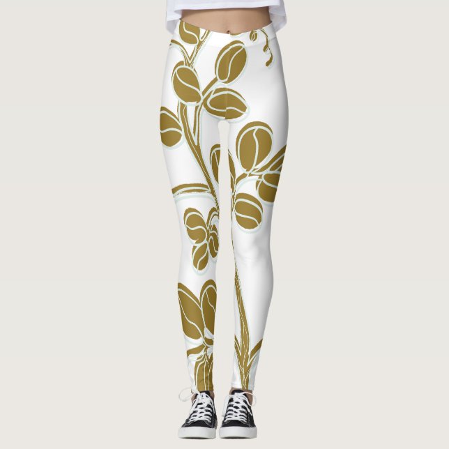 Gold Floral Leggings (Vorderseite)
