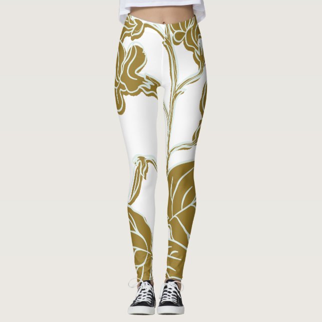 Gold Floral Leggings (Vorderseite)