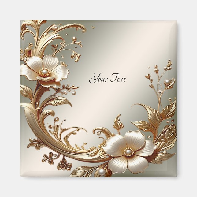 Gold Floral Magnet (Devant)