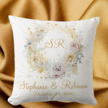 Gold Floral Monogram Logo Hochzeitsgeschenk
