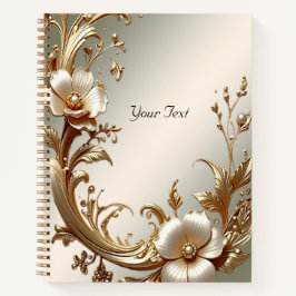 Gold Floral Notebook Notizbuch