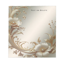 Gold Floral Notepad Notizblock