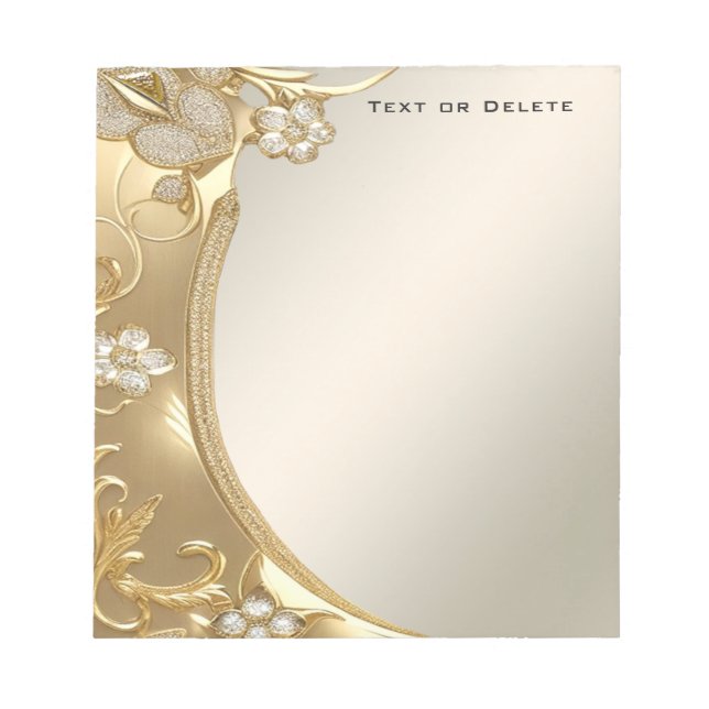Gold Floral Notepad Notizblock (Vorderseite)