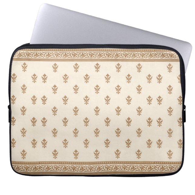 Gold Floral Pattern Laptopschutzhülle (Vorderseite)