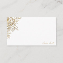 Gold Floral Personalisiert Hinweiskarte