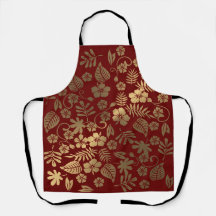 Gold-Floral-Schürze