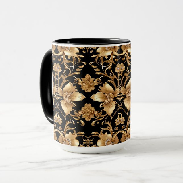 Gold-Floral-Tasse Tasse (Vorderseite Links)