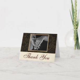Gold Floral Thank You Card Dankeskarte