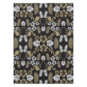 Gold Floral Tropical Gemustert Tischdecke