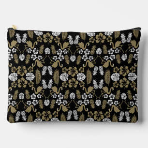 Gold Floral Tropical Gemustert Zubehörtasche