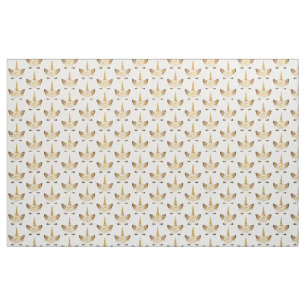 Gold Floral Unicorn Stoff