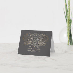 Gold Floral Vintag Elegante Romantik Vielen Dank Dankeskarte