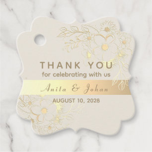 Gold Floral Wedding Vielen Dank für Ihr Interesse Geschenkanhänger