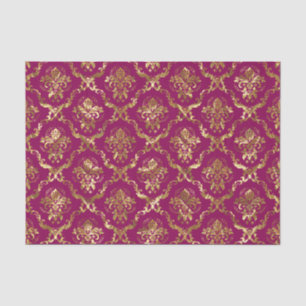 Gold florale Damaskus und benutzerdefinierter, tie Seidenpapier