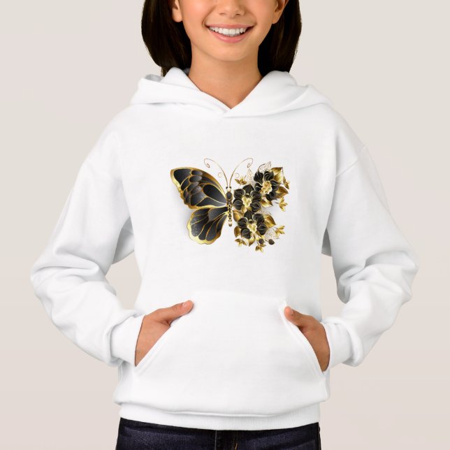 Gold flower Butterfly with Black Orchid (Devant)