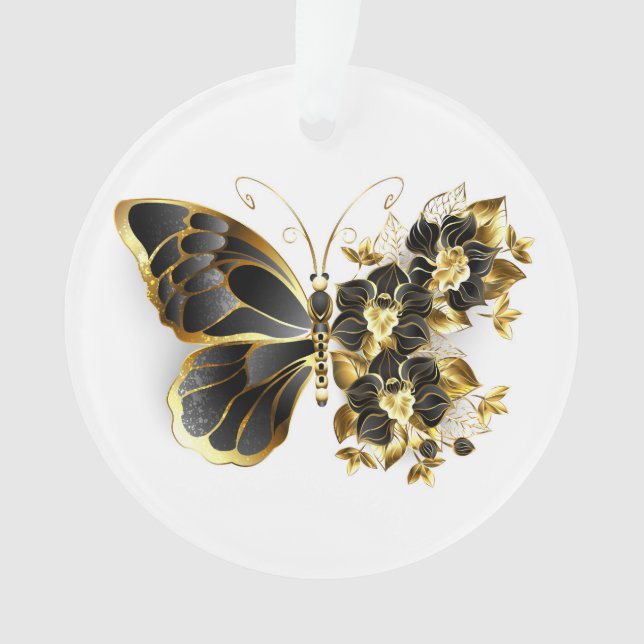Gold flower Butterfly with Black Orchid (devant)