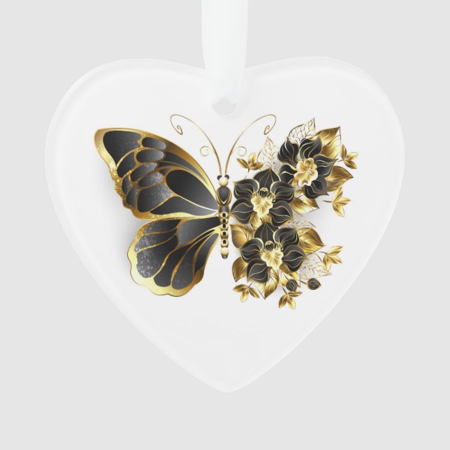 Gold flower Butterfly with Black Orchid (devant)
