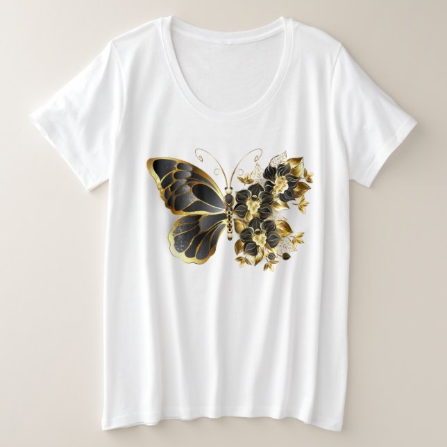 Gold flower Butterfly with Black Orchid (Design devant)