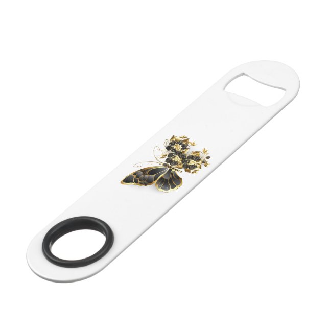 Gold flower Butterfly with Black Orchid (Devant angulaire)