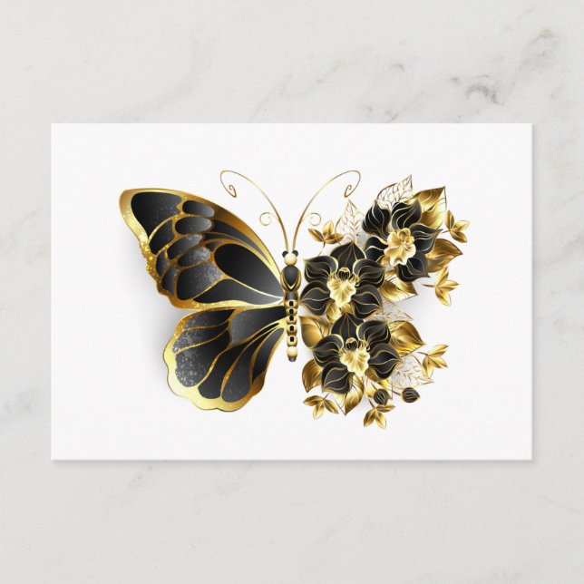 Gold Flower Butterfly with Black Orchid Begleitkarte (Vorderseite)