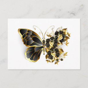 Gold Flower Butterfly with Black Orchid Begleitkarte