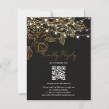 Gold Flowers String Lights Wedding