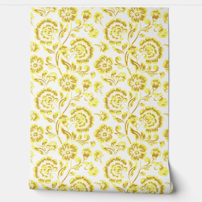 Gold Flowers Tapete (Abrollen)
