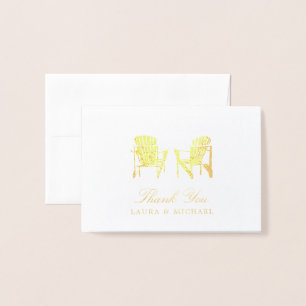 Gold Foil Adirondack Beach Stühle   Hochzeit Folienkarte