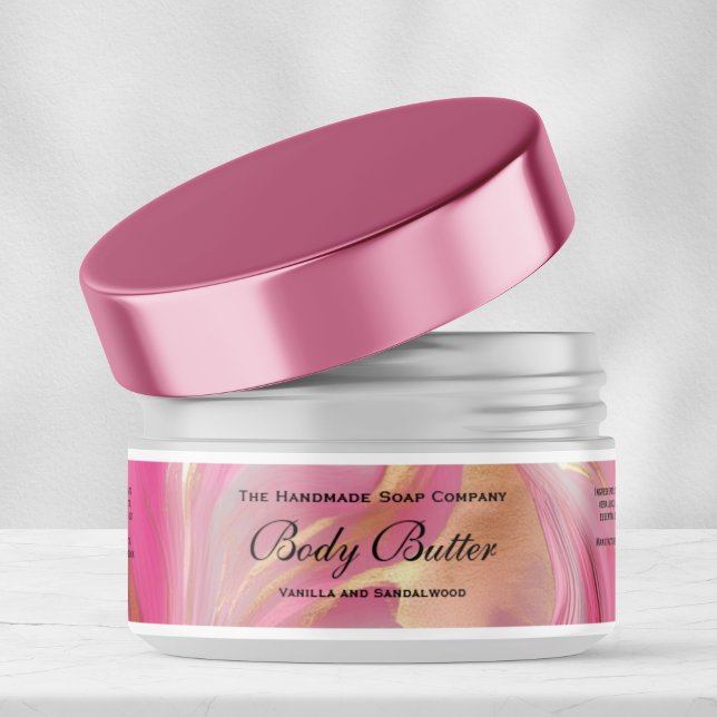 Gold Foil and Pink Body Butter Jar Label 1 x 7 (Von Creator hochgeladen)