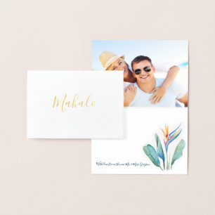 Gold Foil and Watercolor Botanical Vielen Dank Folienkarte