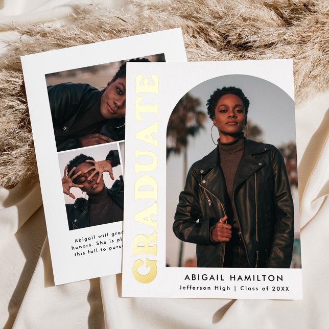 Gold Foil Arch Faire-part de graduation photo (Créateur téléchargé)