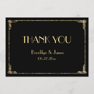 Gold Foil Art Deco Hochzeit Vielen Dank, dass Sie Dankeskarte