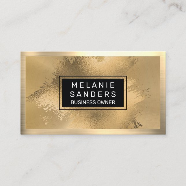 Gold Foil Artistic | Metallisches Gold Visitenkarte (Vorderseite)