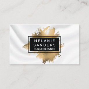 Gold Foil Artistic White Drapery Visitenkarte