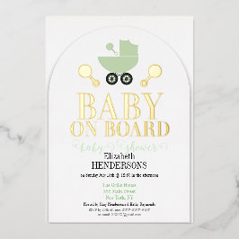 Gold Foil Baby an Bord Dusche Einladung