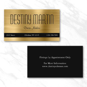 Gold Foil Black Contact Bar Visitenkarte