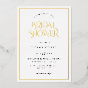 Gold Foil Boho Brautparty Party Einladung Card
