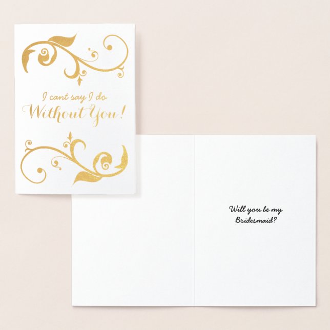 Gold Foil Bridesmaid Card Folienkarte (Anzeige)