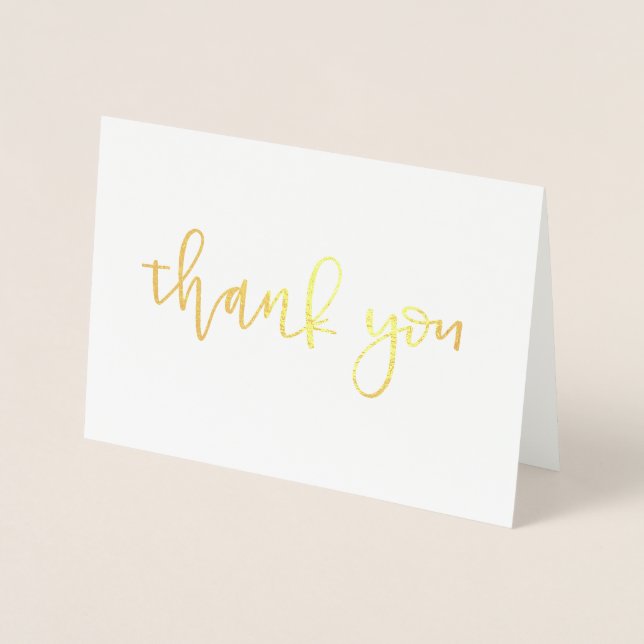 Gold Foil Calligraphie Danke Karte (Vorderseite)