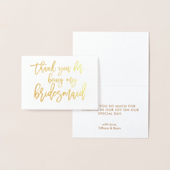 Gold Foil Calligraphy Wedding Dankeschön Karte (Anzeige)