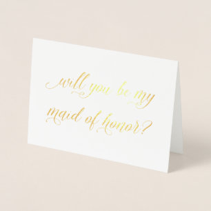 Gold Foil Card   Werden Sie meine Trauzeugin sein? Folienkarte