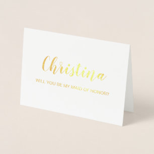 Gold Foil Card   Werden Sie meine Trauzeugin sein? Folienkarte