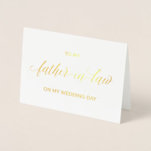 Gold Foil Card   zu meinem Vater an meinem Hochzei Folienkarte