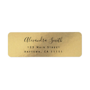 Gold Foil Chic Modern Return Address Label