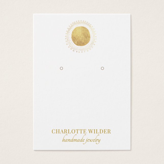 Gold Foil Circle Earring Display Card (Vorderseite)
