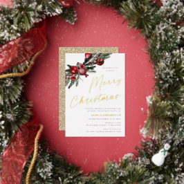 Gold Foil Classic Christmas Party Folieneinladung
