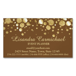 Gold Foil Confetti auf brauner Magnetkarte Magnetische Visitenkarte
