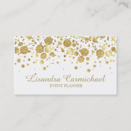 Gold Foil Confetti auf der weißen Visitenkarte