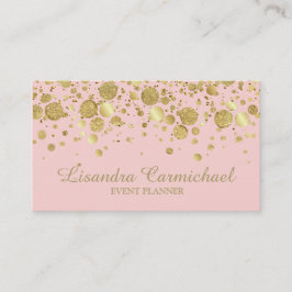 Gold Foil Confetti auf rosa Visitenkarte