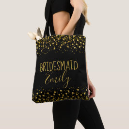 Gold Foil Confetti Bridesmaid Name ID455 Tasche